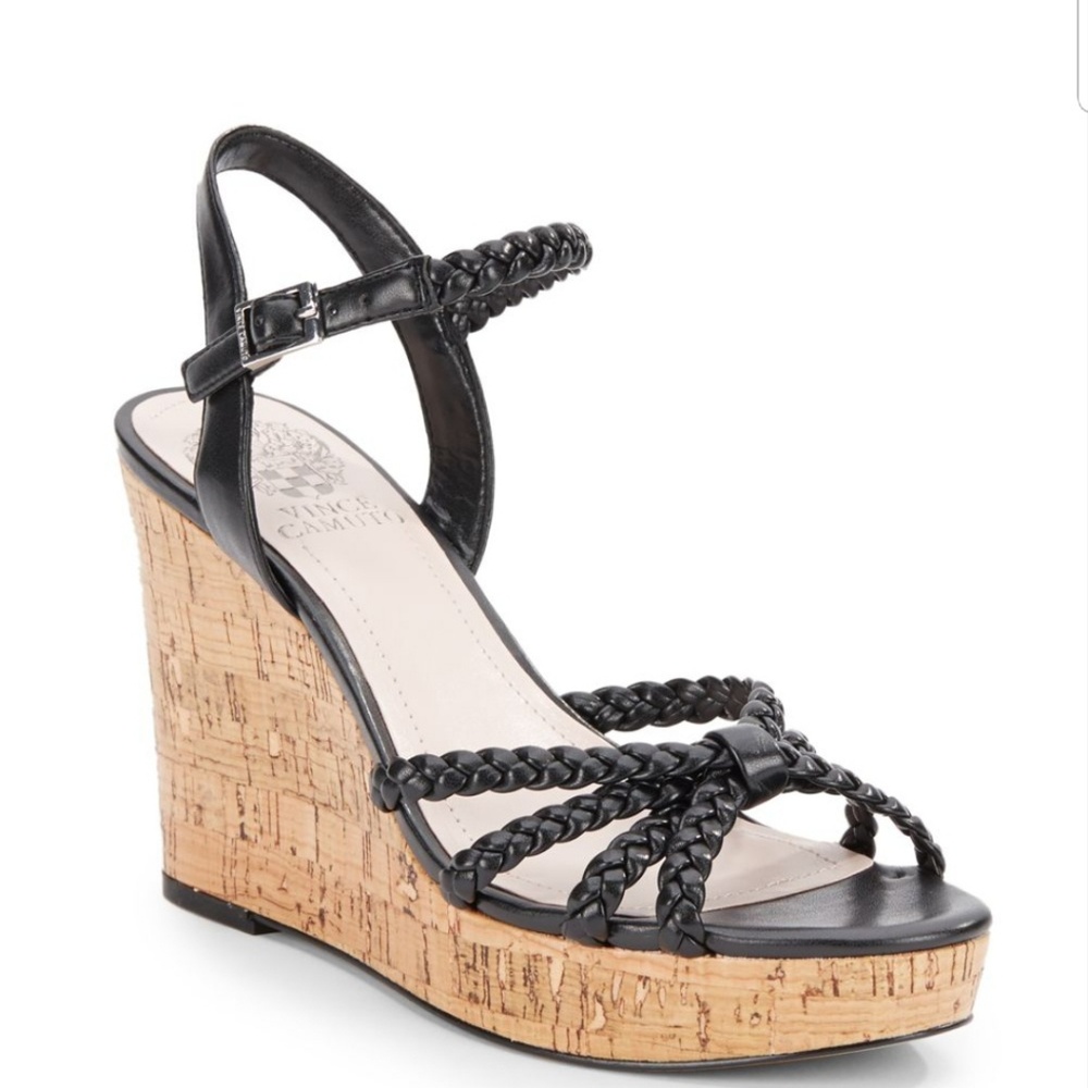 Vince Camuto Trudy Braided Strappy Cork Wedge